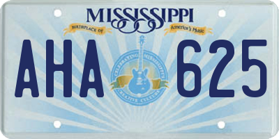 MS license plate AHA625