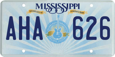 MS license plate AHA626