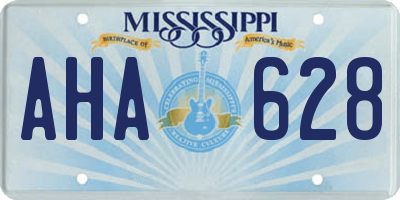 MS license plate AHA628