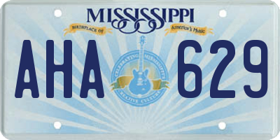 MS license plate AHA629