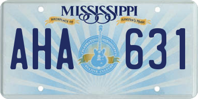 MS license plate AHA631