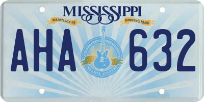 MS license plate AHA632