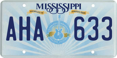 MS license plate AHA633