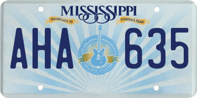 MS license plate AHA635
