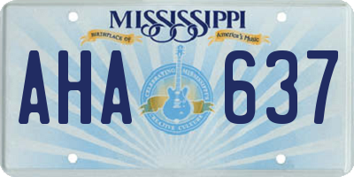 MS license plate AHA637