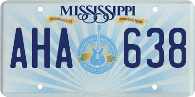 MS license plate AHA638