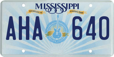 MS license plate AHA640