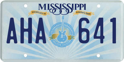 MS license plate AHA641