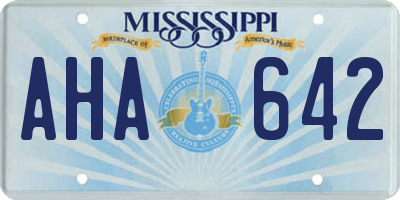 MS license plate AHA642