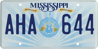 MS license plate AHA644
