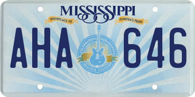MS license plate AHA646