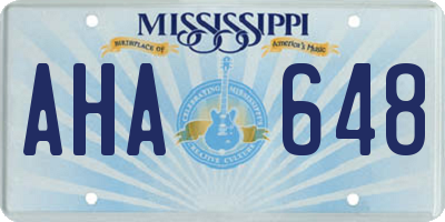 MS license plate AHA648
