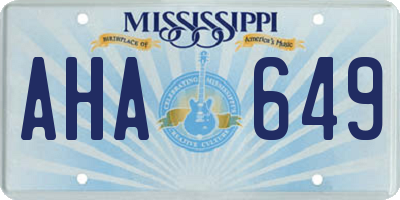 MS license plate AHA649