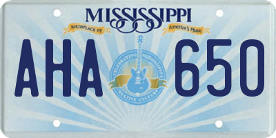 MS license plate AHA650