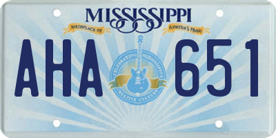 MS license plate AHA651
