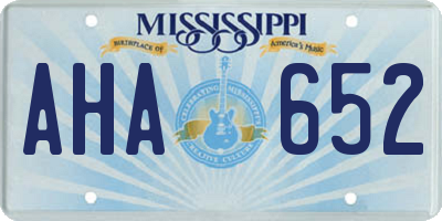 MS license plate AHA652