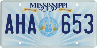 MS license plate AHA653