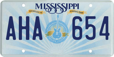 MS license plate AHA654