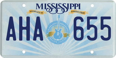 MS license plate AHA655