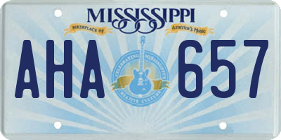 MS license plate AHA657