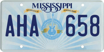 MS license plate AHA658