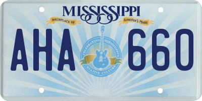 MS license plate AHA660