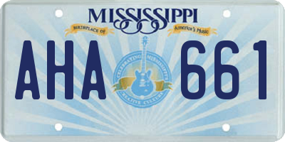 MS license plate AHA661