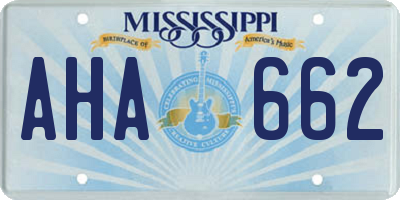 MS license plate AHA662