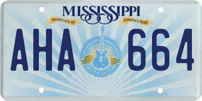 MS license plate AHA664