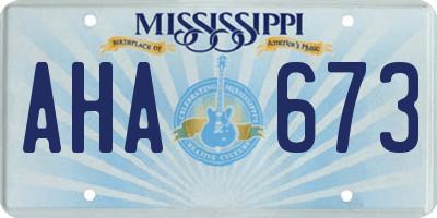 MS license plate AHA673