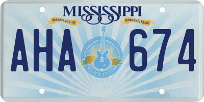 MS license plate AHA674