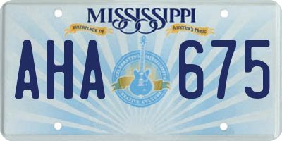 MS license plate AHA675