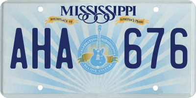 MS license plate AHA676