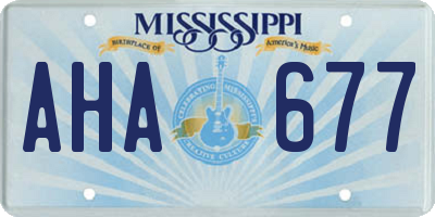 MS license plate AHA677