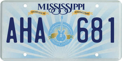 MS license plate AHA681