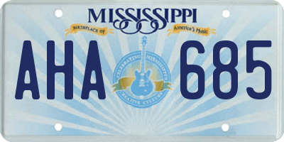 MS license plate AHA685