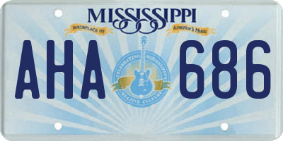 MS license plate AHA686