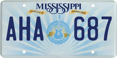 MS license plate AHA687