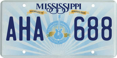 MS license plate AHA688