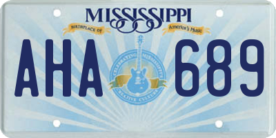 MS license plate AHA689