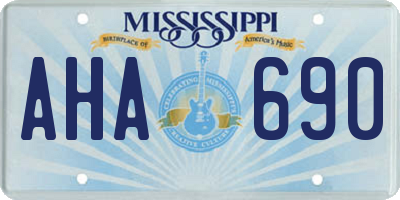 MS license plate AHA690