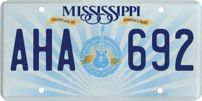 MS license plate AHA692