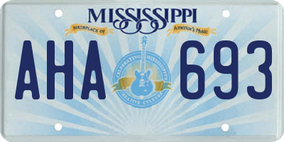 MS license plate AHA693