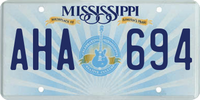 MS license plate AHA694