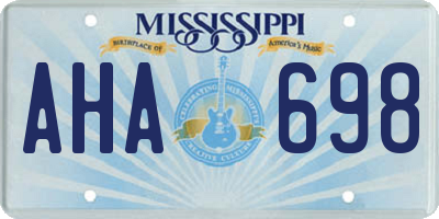 MS license plate AHA698