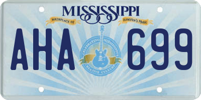 MS license plate AHA699