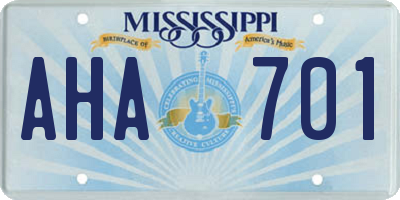 MS license plate AHA701