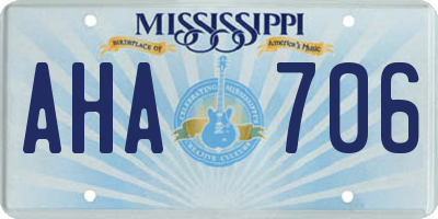 MS license plate AHA706