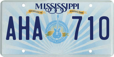 MS license plate AHA710