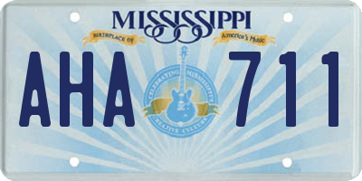 MS license plate AHA711